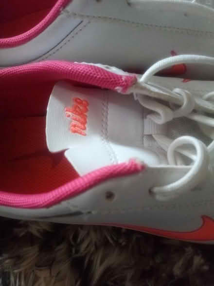 Photo of free Nike white orange trainers size 5 (Bd47jf) #2