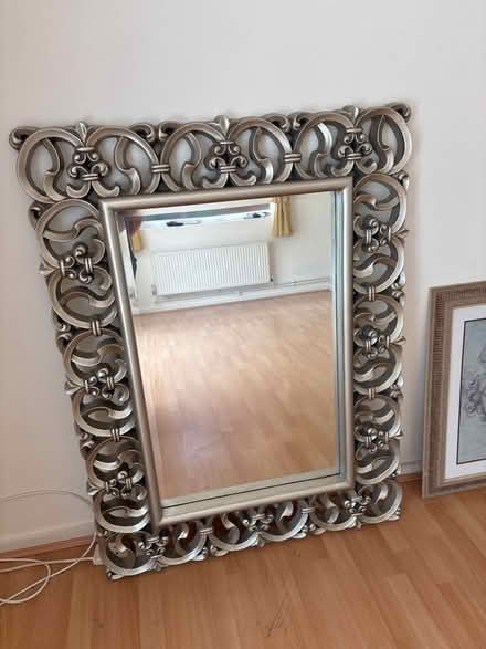 Photo of free Large silver framed mirror (Harborne B15) #3