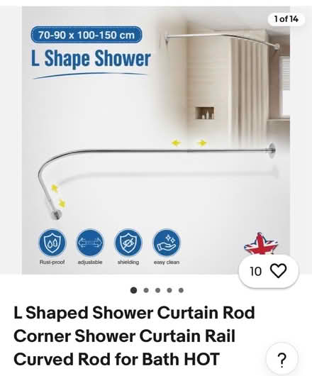 Photo of free L shaped shower rod/pole (Splott, Cardiff CF24) #1