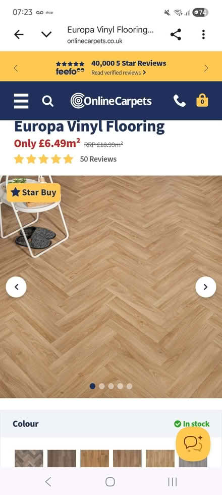 Photo of free New roll of lino flooring 5 x 2m (Kingswood Common HR5) #1