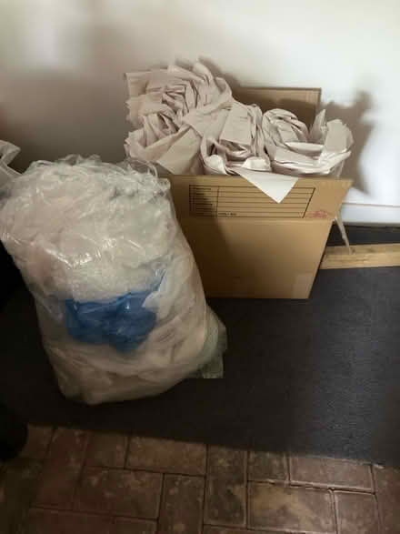 Photo of free Box of clean wrapping paper and bag of bubble wrap for movin (Penrith CA11) #1