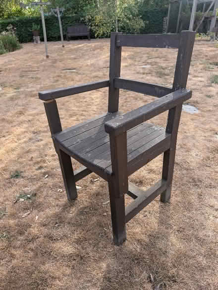 Photo of free Chunky wooden garden table and chair (Norton LD8) #3
