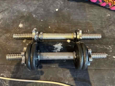 Photo of free Chrome dumbbells and weight plates (Lavender Hill SW11) #1