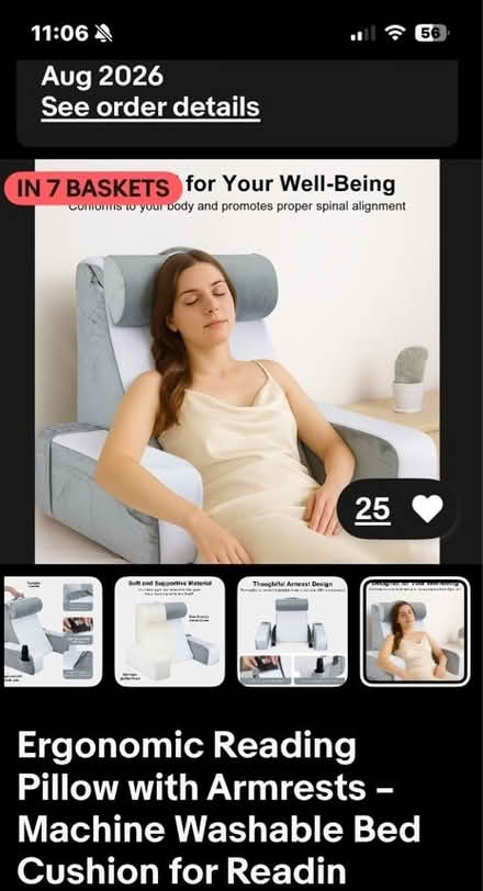 Photo of free Ergonomic Reading Pillow with Armrests – Machine Washable (East Acton W3) #1