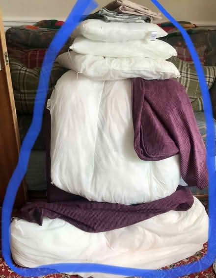 Photo of free 3 Large sofa cushions 3 small (Yeovil Somerset ba21) #1