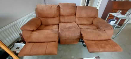Photo of free Brown faux leather sofa (Seaford BN25) #2