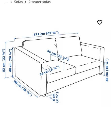 Photo of free Ikea VIMLE 2-seater sofa (Earls Court SW10) #2