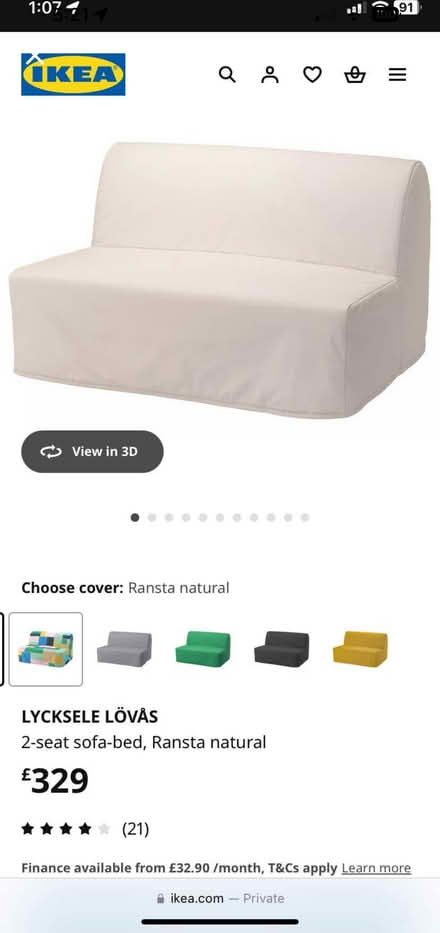 Photo of free IKEA 2-seat sofa-bed/futon (Chelsea SW10) #3
