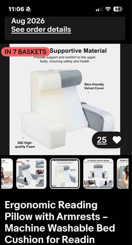 Photo of free Ergonomic Reading Pillow with Armrests – Machine Washable (East Acton W3) #3