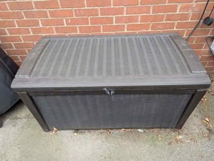 Photo of free Keter Borneo 416L Rattan Effect Garden Storage Box - Brown (Harrogate HG2) #1