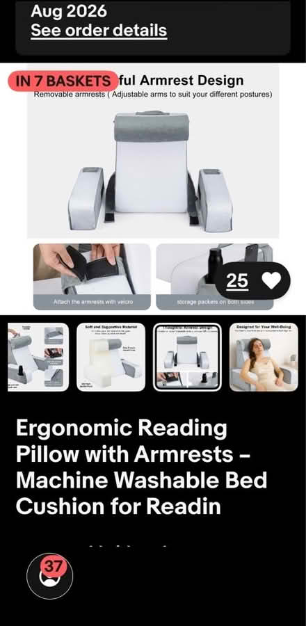 Photo of free Ergonomic Reading Pillow with Armrests – Machine Washable (East Acton W3) #2