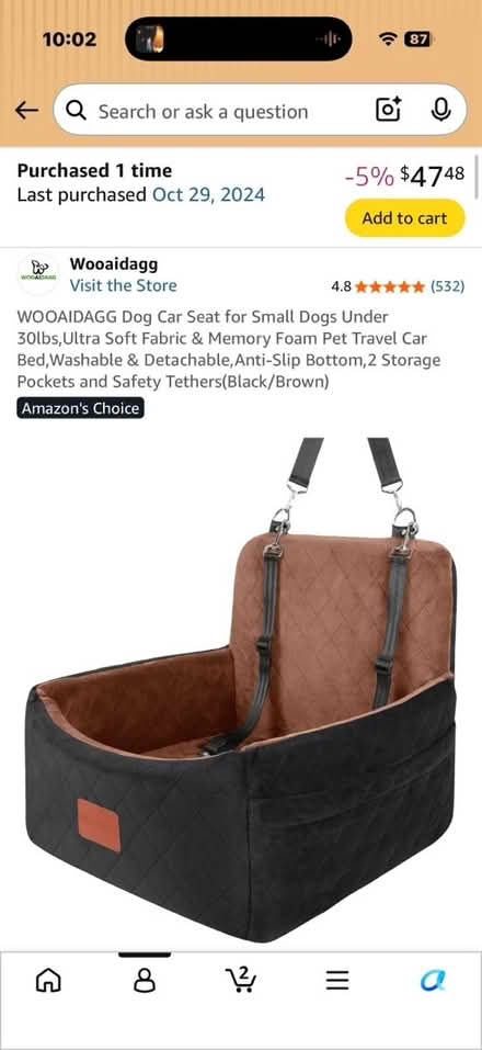 Photo of free Dog Car Seat (Larkspur ca) #4