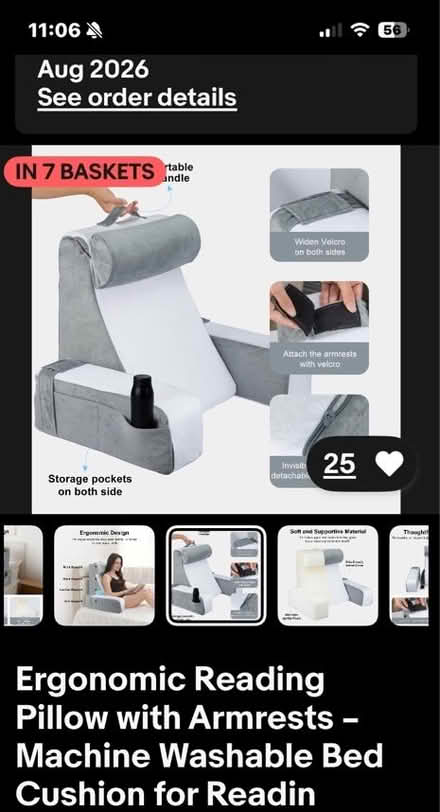 Photo of free Ergonomic Reading Pillow with Armrests – Machine Washable (East Acton W3) #4