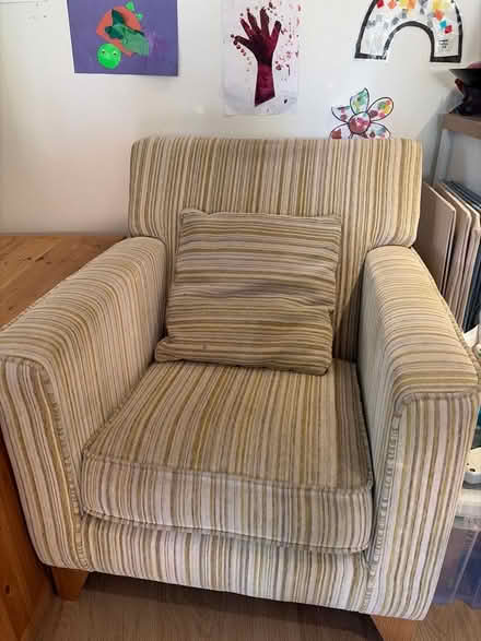 Photo of free Two pale yellow and green armchairs (Moulsham CM2) #3