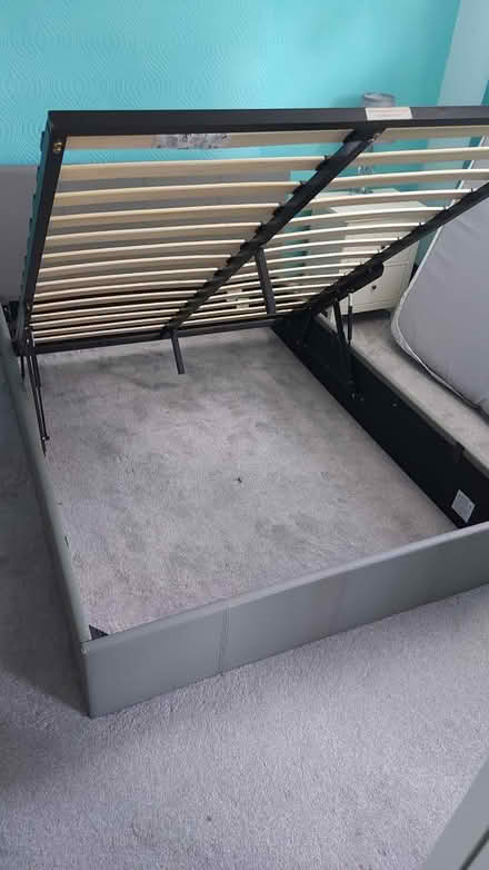 Photo of free Grey faux leather ottoman (Hayes, BR2) #1