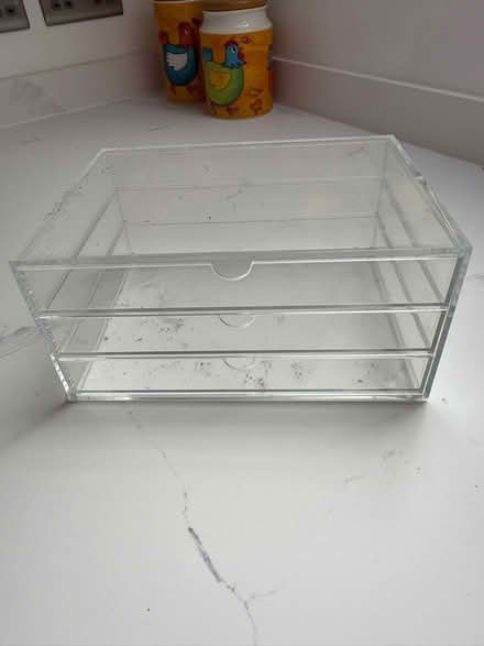 Photo of free A5 size three drawer Perspex box (Woofferton SY8) #1