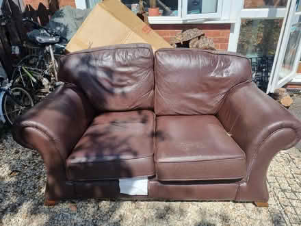 Photo of free 2 seater genuine leather sofa (Northwick WR3) #1