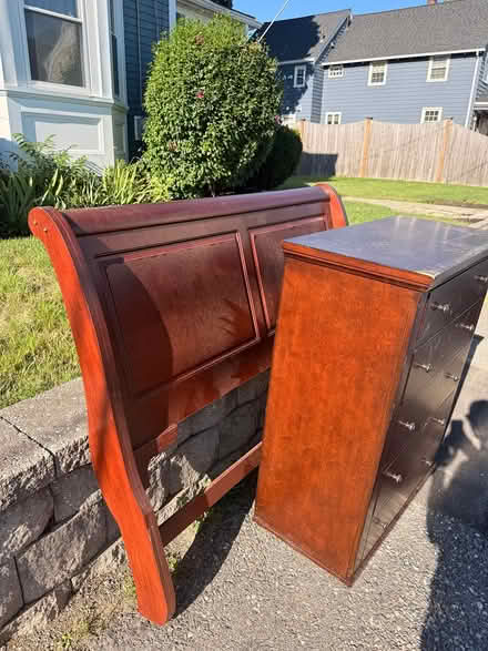 Photo of free Wood Dresser and Headboard (Waltham) #2