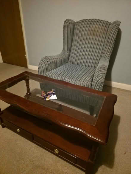 Photo of free Chair, coffee table and desk (B65) #1