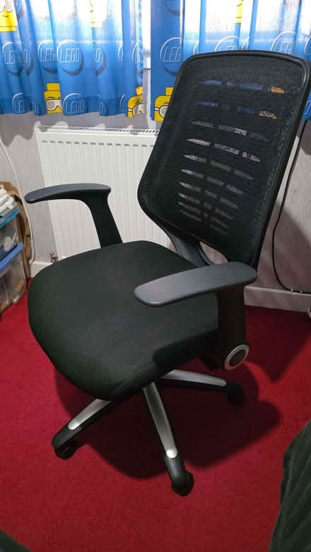 Photo of free Office chair, black, adjustable (Inchinnan PA8) #2