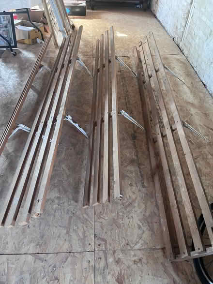 Photo of free 4 wooden slatted shelves (Emsworth PO10) #1