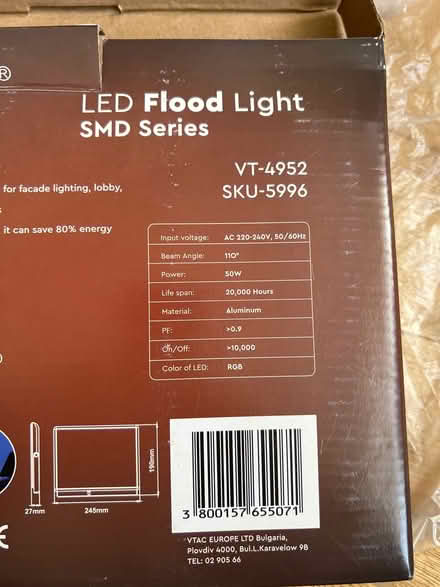Photo of free LED Flood Light SMD Series RGB (Blaby, Leicestershire LE8) #3