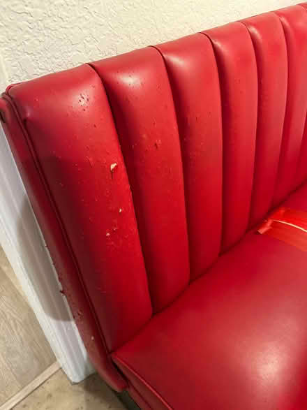Photo of free Red Pleather Booth Bench (Atwater Village) #2