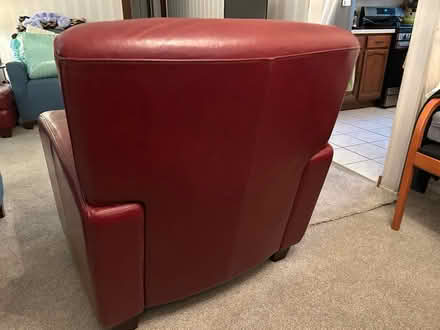 Photo of free Red leather club chair (626 Franklin DG) #3