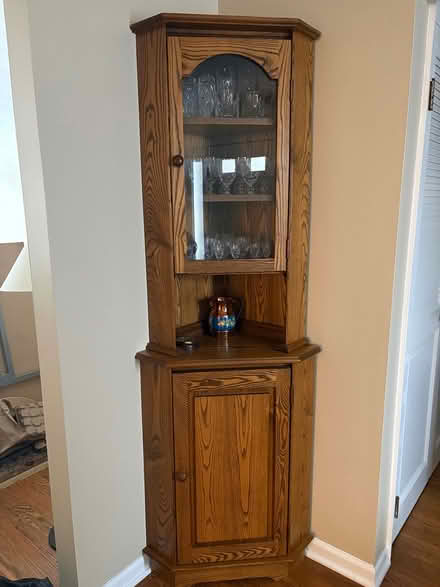 Photo of free Wood corner cabinet (Woodridge) #2