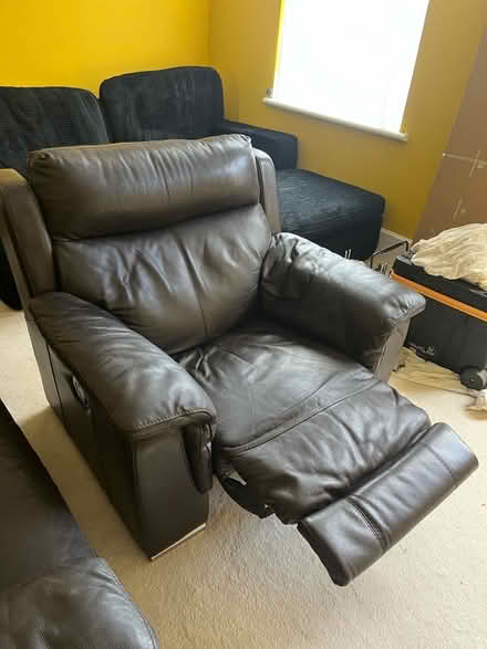 Photo of free Leather sofa and armchair (East Croydon CR0) #3