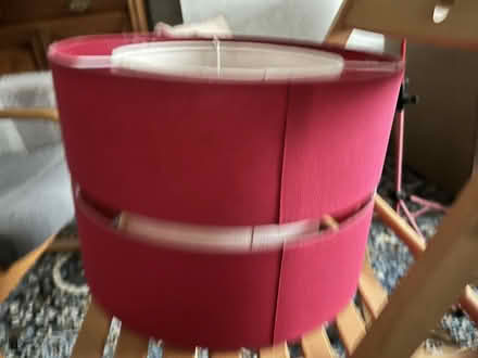 Photo of free ceiling lampshade red/cream (Craigmount EH12) #1