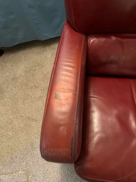 Photo of free Red leather club chair (626 Franklin DG) #2