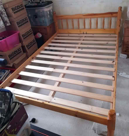 Photo of free Double pine bed, cabinets, and lights (Taunton Pyrland & Rowbarton District Ward TA2) #2