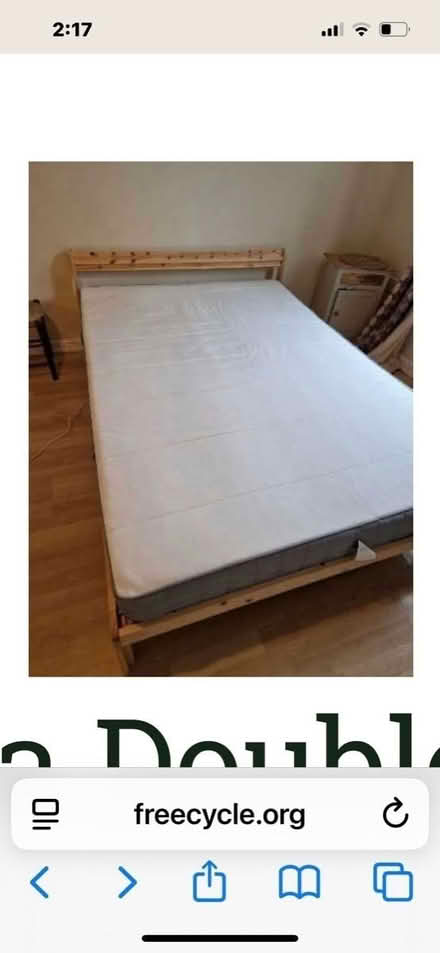 Photo of free Basically a brand new double bed (GL5) #1
