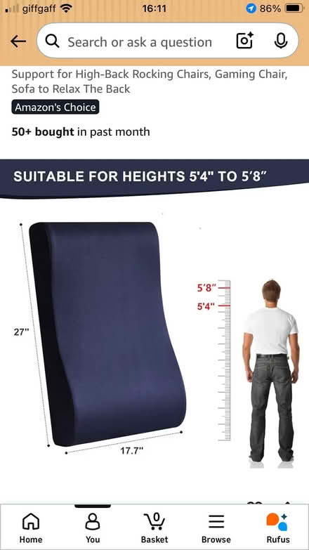 Photo of free Neck Pillow Lumbar Support (Norcot RG30) #3