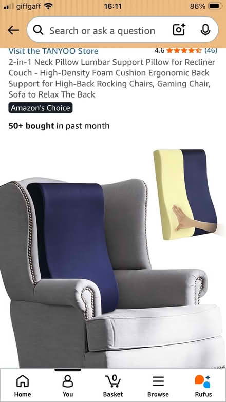 Photo of free Neck Pillow Lumbar Support (Norcot RG30) #2
