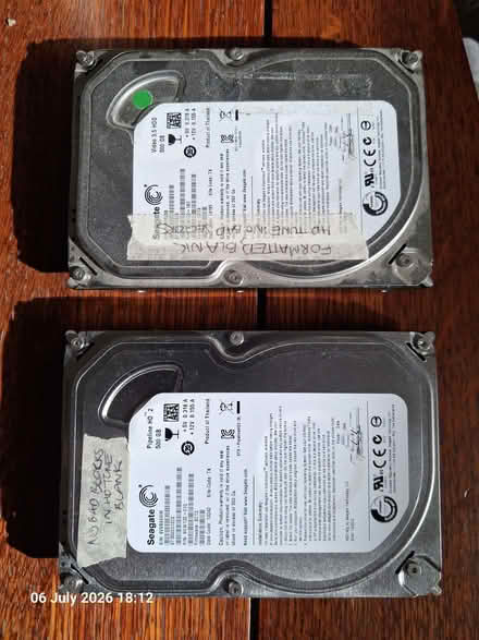Photo of free Couple of 500GB SATA hard drives (Woodlands TW7) #1