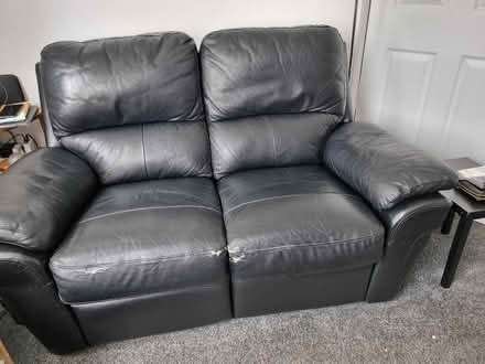 Photo of free Black recliner two seater (Shotton CH5) #1