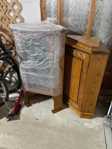 Photo of free Wood corner cabinet (Woodridge) #1