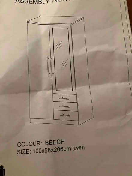 Photo of free Wardrobe 2 door 100x58x206cm (Harmby, near Leyburn) #1