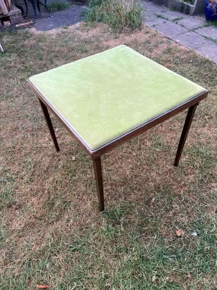 Photo of free Wooden card table, soft top (Blaby, Leicestershire LE8) #1