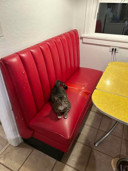 Photo of free Red Pleather Booth Bench (Atwater Village) #1