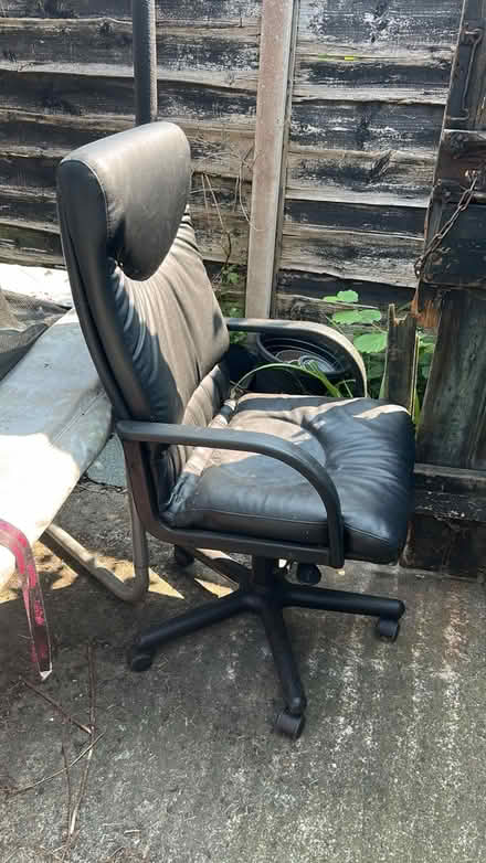 Photo of free Black Faux Leather Office Chair (Burnage, M19) #1