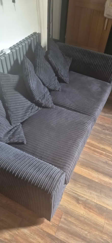 Photo of free 3 seater black fabric sofa SCS (Cheslyn Hay WS6) #2
