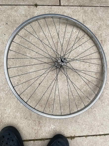 Photo of free 26in front cycle wheel (Groby LE6) #1