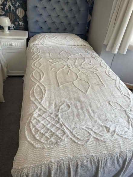 Photo of free Pair of white candlewick bedspreads (West Blatchington BN3) #1