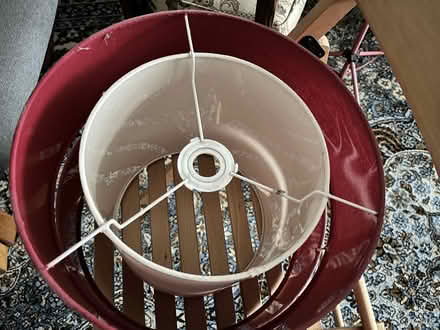 Photo of free ceiling lampshade red/cream (Craigmount EH12) #2