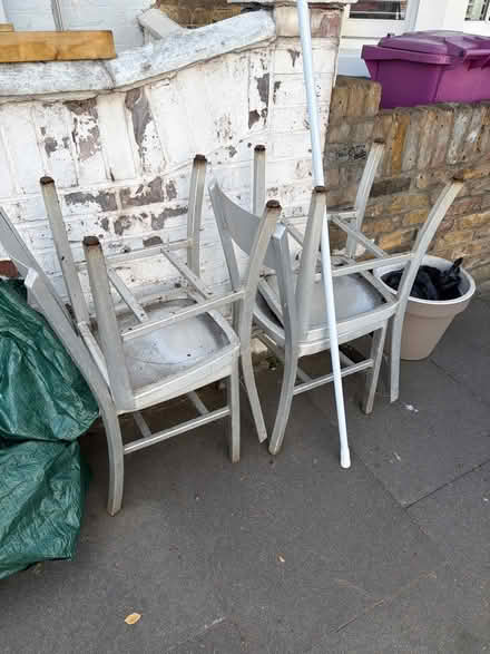 Photo of free 4 aluminium outdoor chairs (Roman Road E3) #1