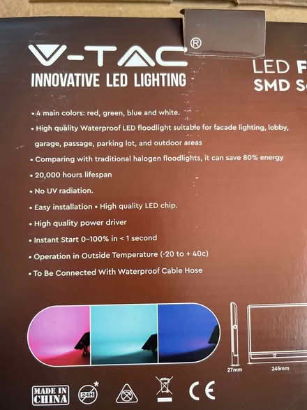 Photo of free LED Flood Light SMD Series RGB (Blaby, Leicestershire LE8) #2