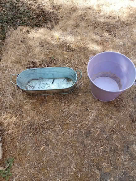 Photo of free 2 small metal planters (Didcot OX11) #1